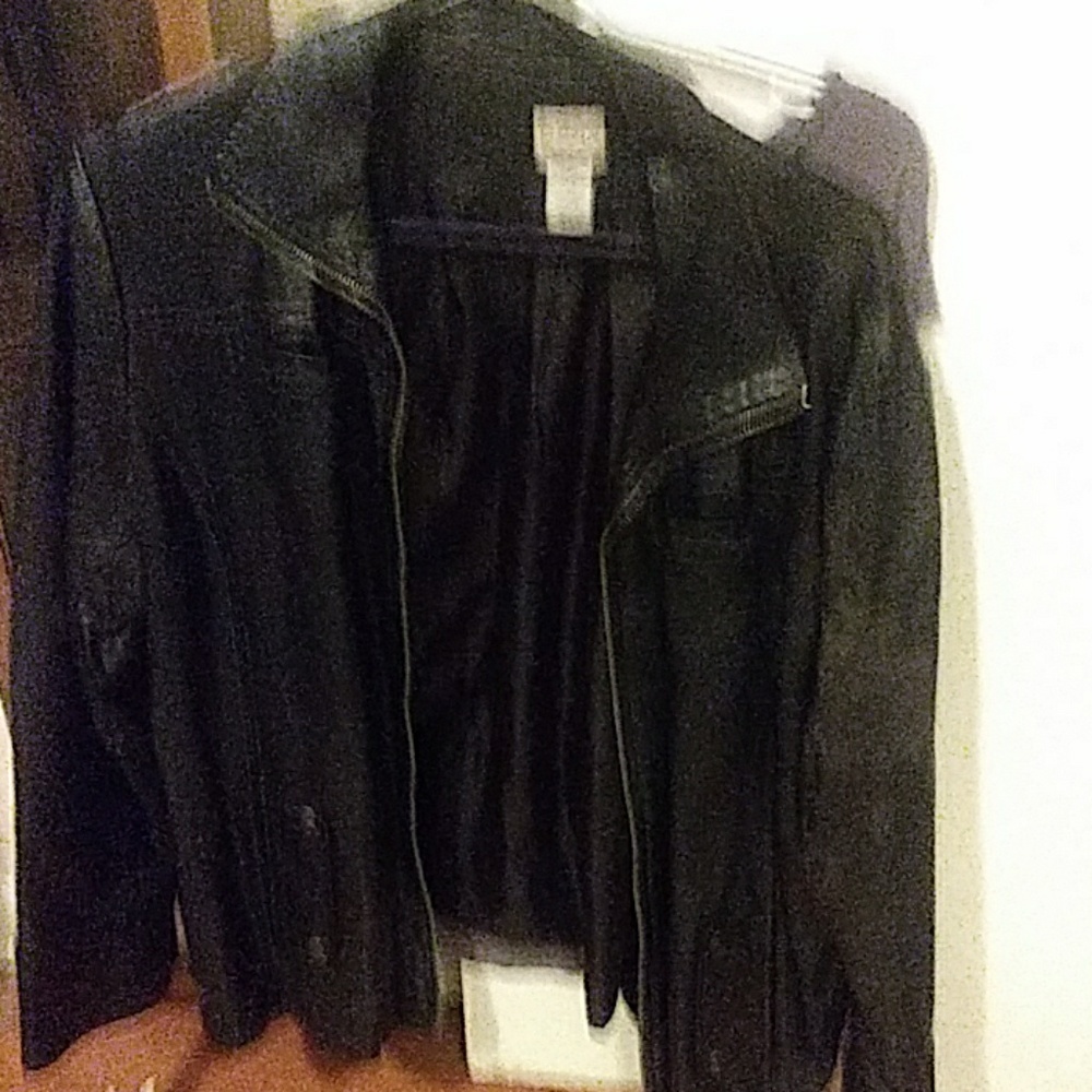 Black leather jacket